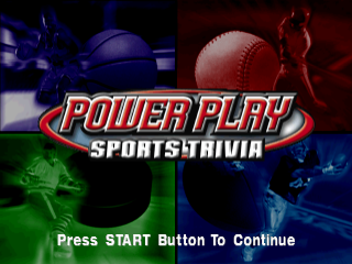 Power Play Sports Trivia title screen for Playstation
